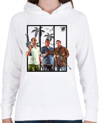 printfashion Gta 5 - Női kapucnis pulóver - Fehér (2053390)
