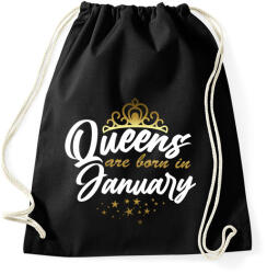 printfashion A királynők januárban születtek - Sportzsák, Tornazsák - Fekete (4518930)