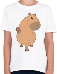 printfashion Körmös capybara - Gyerek póló - Fehér (13683117)