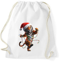 printfashion Táncoló karácsonyi party tigris - Sportzsák, Tornazsák - Fehér (15260940)