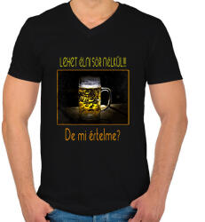 printfashion lehet élni sör nélkül 2 - Férfi V-nyakú póló - Fekete (14272151)