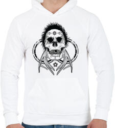 printfashion Tetkó koponya - Férfi kapucnis pulóver - Fehér (32409)