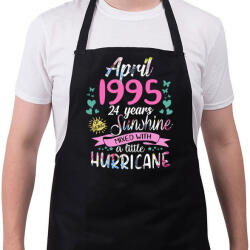 printfashion Születésnap 1995 Április - Napfény egy kis hurrikánnal! - Kötény - Fekete (4927736)
