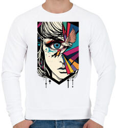 printfashion Női szem és madár - Férfi pulóver - Fehér (13186473)
