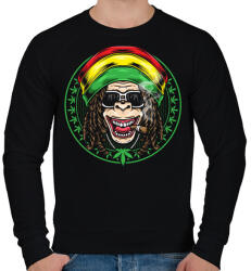 printfashion Reggae majom - Férfi pulóver - Fekete (2378229)