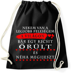 printfashion A legjobb feleségnek a világon - Sportzsák, Tornazsák - Fekete (2637556)