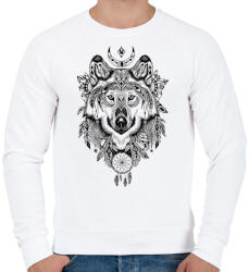 printfashion Wolf Tattoo drawing - Férfi pulóver - Fehér (1733450)