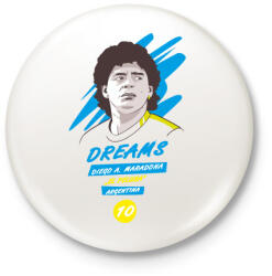 printfashion Diego Maradona 2 - Kitűző, hűtőmágnes - Fehér (4090276)