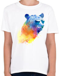 printfashion Sunny bear - Gyerek póló - Fehér (235372)