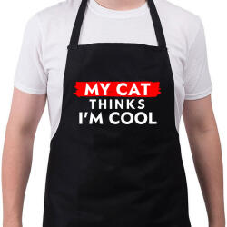 printfashion My cat thinks I'm Cool - Kötény - Fekete (12035060)