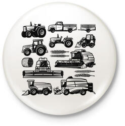 printfashion Mezőgazdasági gépek - Kitűző, hűtőmágnes - Fehér (13752191)