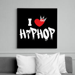 printfashion I love hiphop (white) - Vászonkép - Fekete (7515234)