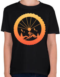 printfashion MOUNTAIN BIKE - Gyerek póló - Fekete (5012690)