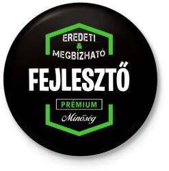 printfashion Fejlesztő prémium minőség - Kitűző, hűtőmágnes - Fekete (3097157)