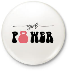 printfashion Girl Power - Kettlebell - Kitűző, hűtőmágnes - Fehér (11724384)