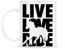 printfashion Live Love Ride lovas - Bögre - Fehér (16273315)