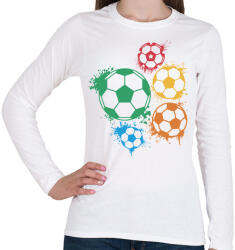 printfashion Focilabdák - Női hosszú ujjú póló - Fehér (14151305)