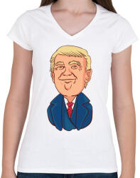 printfashion Trump - Női V-nyakú póló - Fehér (4167191)