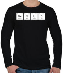printfashion GeNiUS (Periódusos rendszer) - Férfi hosszú ujjú póló - Fekete (11474456)