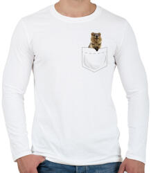 printfashion Quokka zsebben - Férfi hosszú ujjú póló - Fehér (13948507)