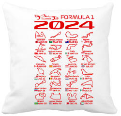 printfashion Formula 1 2024 P - Párnahuzat, Díszpárnahuzat - Fehér (15671015)