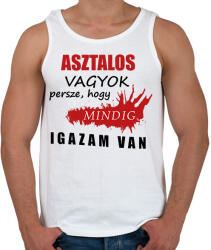 printfashion Asztalos vagyok - Férfi atléta - Fehér (16281960)