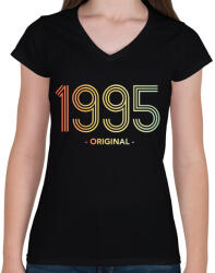 printfashion 1995 - Női V-nyakú póló - Fekete (11991722)