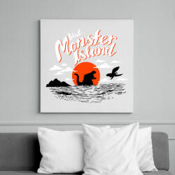 printfashion Visit Monster Island - Vászonkép - Fehér (6630533)