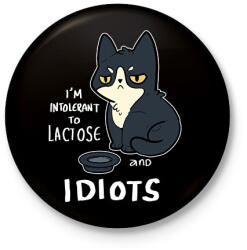 printfashion Intolerant to idiots - Kitűző, hűtőmágnes - Fekete (11224561)