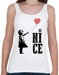 printfashion Be nice - Banksy graffiti - Női atléta - Fehér (7099744)