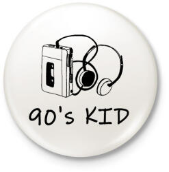 printfashion 90's kid - Kitűző, hűtőmágnes - Fehér (3080413)