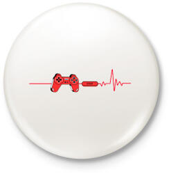 printfashion Gamer Life - Kitűző, hűtőmágnes - Fehér (14032761)