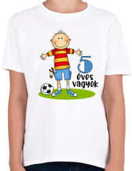 printfashion 5 éves vagyok" kisfiúknak - Gyerek póló - Fehér (13459225)