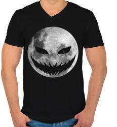 printfashion Halloween éjszaka - Férfi V-nyakú póló - Fekete (1071782)