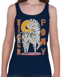 printfashion Tigris póni - zebra - Női atléta - Sötétkék (5626001)