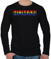 printfashion Szivárvány - Ember - Férfi hosszú ujjú póló - Fekete (9678413)