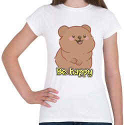 printfashion Be happy quokka - Női póló - Fehér (13946402)