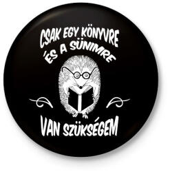printfashion Könyv és süni - Kitűző, hűtőmágnes - Fekete (12542611)