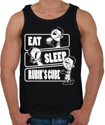 printfashion Eat, sleep, Rubik's cube - Férfi atléta - Fekete (15630868)