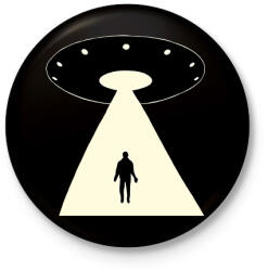 printfashion UFO - Kitűző, hűtőmágnes - Fekete (13034403)