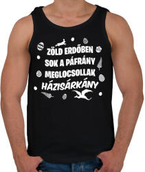 printfashion Zöld erdőben sok a páfrány - Férfi atléta - Fekete (15753456)