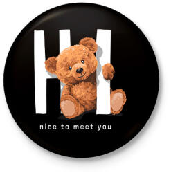 printfashion Hello maci - Kitűző, hűtőmágnes - Fekete (7065041)