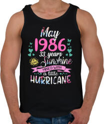 printfashion Születésnap 1986 Május - Napfény egy kis hurrikánnal! - Férfi atléta - Fekete (1168289)