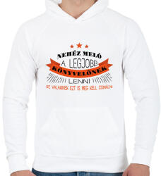 printfashion Legjobb könyvelőnek lenni nehéz - Férfi kapucnis pulóver - Fehér (12561477)