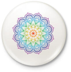 printfashion Mandala virág - Kitűző, hűtőmágnes - Fehér (3078000)