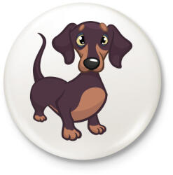 printfashion Tacskós póló - Kitűző, hűtőmágnes - Fehér (3077986)