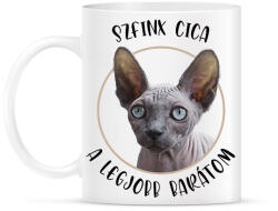 printfashion Szfinx cica - Legjobb barát - Bögre - Fehér (7170808)