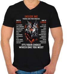 printfashion Inside me - Férfi V-nyakú póló - Fekete (15514926)