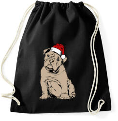 printfashion Bulldog karácsony - Sportzsák, Tornazsák - Fekete (456421)