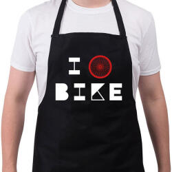 printfashion I love bike (white) - Kötény - Fekete (7431889)